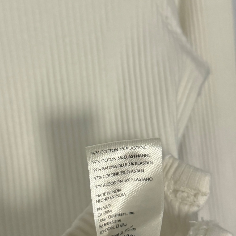 Free People We The Free Its on Cardi Ivory Ribbed Slim Cardigan Y2K 90s - XLarge - Picture 4 of 5